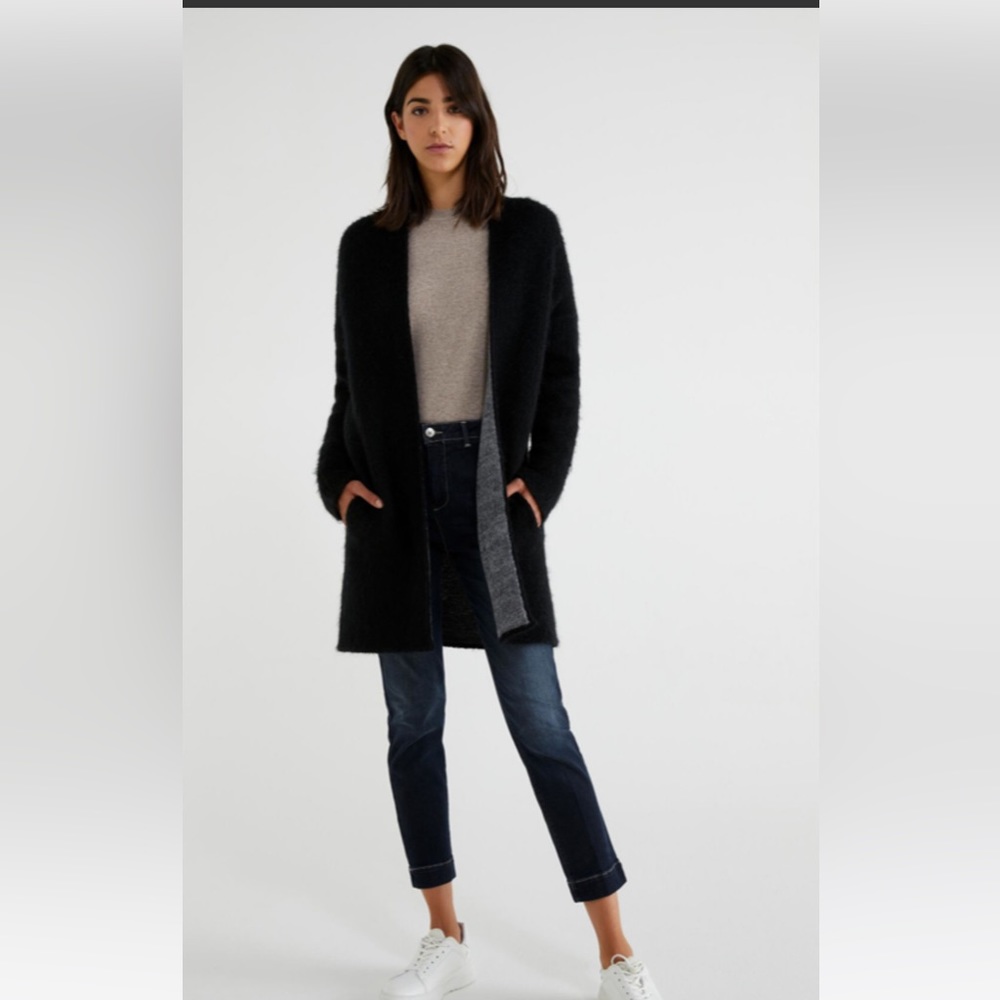 Benetton wool cardigan in black